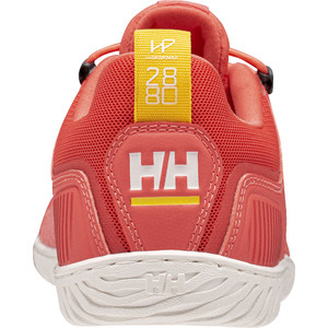 2022 Helly Hansen Mujer Hp Foil V2 Zapatos De Vela 11709 - Coral Caliente / Blanco Roto